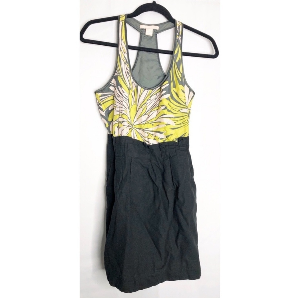 Hype adorable racerback yellow&gray midi dress